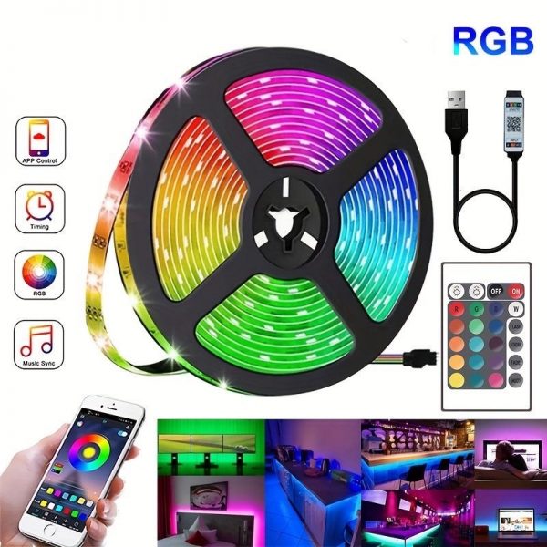 5050 Rgb Color Changing Led Lights With 24-key Remote Control - Image 3